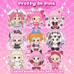  6+girls ahoge alien_nine android animal_ears atashi_(chobits) black_dress blue_bow borg_(alien_nine) bow brown_hair carrot cat_ears cat_girl cat_tail chibi chibi_only chii chobits color_connection commentary creator_connection creature crossover cursor di_gi_charat dice_hair_ornament double_bun dress english_commentary english_text food fruit fushigi_mahou_fun_fun_pharmacy gothic_punk hair_bow hair_bun hair_ornament harukaze_doremi hat heart heart's_egg_(shugo_chara!) hinamori_amu long_hair looking_at_viewer magical_girl merchandise_available mew_ichigo misha_(pita_ten) momomiya_ichigo multiple_crossover multiple_girls nakahara_komugi name_connection nurse_cap nurse_witch_komugi-chan object_namesake ojamajo_doremi one_side_up ootani_yuri orange_hair paw_pose persocom_(chobits) pinchi_(fushigi_mahou_fun_fun_pharmacy) pink_hair pink_hat pink_theme pita_ten popuri_(fushigi_mahou_fun_fun_pharmacy) rabbit_ears rabbit_hair_ornament racket red_hair robot_ears short_hair shugo_chara! strawberry tail tennis_racket tokimekiwaku tokyo_mew_mew twintails usada_hikaru very_long_hair window_(computing) witch_hat 