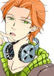  brief_(character) brief_(psg) freckles green_eyes headphones hoodie ifa orange_hair panty_&amp;_stocking_with_garterbelt solo 