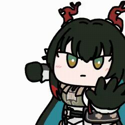 1girl animated_gif arknights arknights:_endfield horns incoming_attack long_hair looking_at_viewer pov seseren