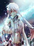  bare_shoulders kururumy kyubey kyuubee long_hair mahou_shoujo_madoka_magica male muscle necklace personification red_eyes silver_hair solo white_hair 
