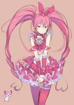  bare_shoulders blue_eyes cure_melody hammy houjou_hibiki hummy_(suite_precure) jewelry kuroboshi_kouhaku long_hair magical_girl midriff miracle_belltier navel pink_hair precure solo suite_precure thigh-highs thighhighs twintails very_long_hair 