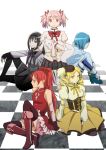  akemi_homura bad_id checkered checkered_floor kaname_madoka kyubey kyuubee mahou_shoujo_madoka_magica miki_sayaka multiple_girls nannnann pantyhose sakura_kyouko school_uniform sitting standing thigh-highs thighhighs tomoe_mami 