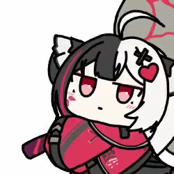 1girl animated_gif hitting incoming_attack long_hair looking_at_viewer pov seseren two-tone_hair