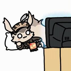 animal_ears animated_gif arknights no_humans seseren television watching_television