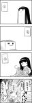  3girls 4koma amazon_(company) bow comic computer highres houraisan_kaguya long_hair monochrome multiple_girls no_mouth reisen_udongein_inaba sweat tani_takeshi touhou translated translation_request yukkuri_shiteitte_ne 