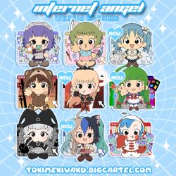  6+girls ahoge animal_ears antennae apron aqua_hair blue_hair blush_stickers boots bow braid brown_hair cat_ears cat_girl cat_tail chibi chibi_only commentary cosplay cross crossover cursor dress drugs e_2 earrings english_commentary fang fingerless_gloves fusion futaba_channel gloves goth_fashion gothic_anime_angel_(suzuhira_hiro) gothic_punk green_hair hat helmet hexagram hood hood_up iwakura_lain jester_cap jewelry kigurumi kuro_unyuu long_hair long_sleeves looking_at_viewer maid maid_headdress mayura me-tan merchandise_available microsoft_windows milk-chan_(super_milk-chan) moetron multicolored_hair multiple_crossover multiple_girls necktie nijiura_maids nyan_neko_sugar_girls open_mouth os-tan oversized_clothes personification pill plaid_clothes plaid_skirt purple_hair puzzle_piece puzzle_piece_hair_ornament raku-chan school_uniform serial_experiments_lain short_hair skirt smile super_milk-chan tail tokimekiwaku trait_connection twin_braids twintails ukagaka visual_kei white_hair wikipe-tan wikipedia window_(computing) windows_classic windows_logo yakui_(nijiura_maids) 