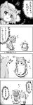  :3 animal_ears basket braid cat cat_ears cat_tail chen comic ghost hat highres kaenbyou_rin monochrome multiple_tails tail tani_takeshi touhou translated translation_request yukkuri_shiteitte_ne 