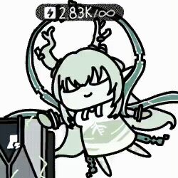 1girl animated_gif arknights arknights:_endfield horns long_hair seseren