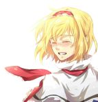  alice_margatroid blonde_hair blush capelet closed_eyes eyes_closed grin pclbang solo tears touhou 