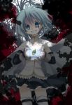  bloody_tears blue_eyes blue_hair cape gloves highres magical_girl mahou_shoujo_madoka_magica miki_sayaka res-q soul_gem spoilers tears thigh-highs thighhighs white_gloves zettai_ryouiki 