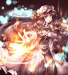  crescent_moon hexagram long_hair magic_circle moon namu_(artist) namuko patchouli_knowledge solo touhou 