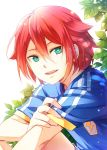  green_eyes inazuma_eleven inazuma_eleven_(series) kiyama_hiroto leaf male open_mouth red_hair redhead short_hair soccer_uniform 
