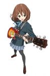 brown_hair guitar haku_(100301hiro) hirasawa_yui hiro_(dismaless) instrument k-on! pantyhose perspective school_uniform short_hair 