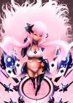  choker elbow_gloves engrish from_above highres long_hair megurine_luka megurine_luka_(append) midriff minusion navel panties pink pink_eyes pink_hair smile thigh-highs thighhighs vocaloid vocaloid_append 