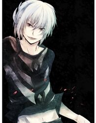  accelerator midriff red_eyes shirt smile solo to_aru_majutsu_no_index white_hair yukako 