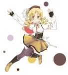  absurdres blonde_hair detached_sleeves drill_hair gloves highres mahou_shoujo_madoka_magica patychanbr short_hair solo thigh-highs thighhighs tomoe_mami twintails 