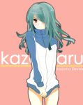  blue_hair blush bottomless inazuma_eleven inazuma_eleven_(series) kazemaru_ichirouta long_hair pu_uq shirt_tug trap 