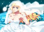  analogstore armpits bare_shoulders blonde_hair blue_eyes breasts bridal_veil cleavage dress gloves large_breasts long_hair macross macross_frontier sheryl_nome single_glove smile solo strapless strapless_dress veil very_long_hair wedding_dress 