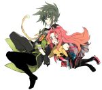  arietta bad_id boots coat detached_sleeves doll frown gloves green_eyes green_hair hat kabenooto long_hair messy_hair pants pink_eyes pink_hair sad skirt sync tales_of_(series) tales_of_the_abyss tears thigh-highs thighhighs 