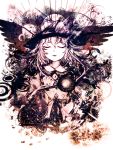  abstract bad_id closed_eyes cong1991 eyes_closed hat komeiji_koishi muted_color muted_colors open_mouth short_hair solo third_eye touhou wings 