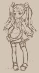  copyright_request kanihira monochrome solo twintails 