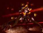  eva_05 evangelion:_2.0_you_can_(not)_advance highres lance mecha neon_genesis_evangelion no_humans polearm rebuild_of_evangelion smoke solo sparks weapon 