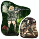  backpack bad_id bag bayonet boots canteen coh copyright_request explosive gloves grenade gun holster jungle k.y. marine_corps military military_uniform nature plant shotgun thigh-highs thighhighs trench twintails uniform war weapon winchester_model_1897 zettai_ryouiki 