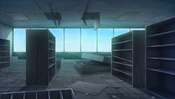  blue_sky box broken broken_glass broken_window cabinet ceiling ceiling_light clouds couch crack cracked_floor cracked_wall day floor game_asset glass indoors kouyoku_senki_exs-tia locker no_humans non-web_source official_art paper pillow ruins scenery self-datamine shelf sky sunlight tile_floor tiles variant_set window 