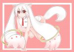  :3 animal_ears cat_ears catstudio_(artist) kyubey kyuubee long_hair mahou_shoujo_madoka_magica no_pants personification red_eyes silver_hair tail very_long_hair white_shirt 