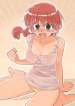  blush braid genderswap ranma-chan ranma_1/2 red_eyes red_hair redhead saotome_ranma short_hair solo ten_(face) 