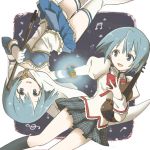  dual_persona gecco_knight gloves instrument magical_girl mahou_shoujo_madoka_magica miki_sayaka musical_note school_uniform short_hair smile soul_gem thigh-highs thighhighs violin white_gloves white_legwear white_thighhighs 