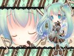  blue_eyes blue_hair boots bow chibi detached_sleeves gloves hair_ribbons hatsune_miku headphones headset heart messenger_bag musical_note necktie scarf skirt star twintails vocaloid 