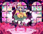  blush boots eyeball green_eyes green_hair hat heart highres himinato_miyu hinamoto_miiyu komeiji_koishi magic_circle silver_hair skirt solo stained_glass sun_hat third_eye touhou window 