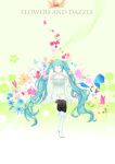  absurdres aqua_hair artist_request boots butterfly closed_eyes eyes_closed flower hair_flower hair_ornament hatsune_miku he_ji_(ryou) highres long_hair petals sitting solo taev thighhighs twintails very_long_hair vocaloid 