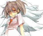  brown_hair genderswap multiple_wings nagisa_kaworu neon_genesis_evangelion red_eyes seraph shirt tabris taraku twintails wings 