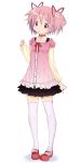  alternate_costume casual highres kaname_madoka mahou_shoujo_madoka_magica mary_janes official_style pink_eyes pink_hair shoes short_hair short_twintails simple_background thigh-highs thighhighs twintails white_legwear white_thighhighs 