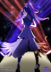  absurdres feathered_wings from_behind highres kazanari_tsubasa non-web_source senki_zesshou_symphogear skirt white_wings wings 