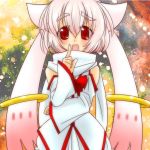  bare_shoulders cat_ears detached_sleeves kyubey kyuubee mahou_shoujo_madoka_magica personification point red_eyes scarf white_hair yukiaoi 