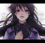  akemi_homura black_hair crying face letterboxed long_hair mahou_shoujo_madoka_magica purple_eyes sad sadness solo tears violet_eyes wolf025 