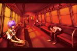  blue_hair brown_hair ikari_shinji letterboxed mocchi neon_genesis_evangelion red_eyes red_hair redhead school_uniform sitting soryu_asuka_langley souryuu_asuka_langley train train_car train_interior 