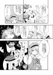  bow comic eyeball hair_bow hokuto_(scichil) horn hoshiguma_yuugi kemonomimi komeiji_satori long_hair mizuhashi_parsee monochrome peeing reiuji_utsuho short_hair touhou translated translation_request urine 