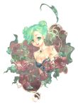  bishoujo_senshi_sailor_moon chiari double_bun earrings green_eyes green_hair highres jewelry solo tellu white_background witches_5 