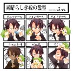  2boys alternate_hairstyle baby baby_be&#039;el baby_be'el beelzebub_(manga) black_hair chart green_hair highres male multiple_boys oga_tatsumi zoooo19 