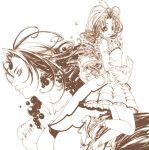  blackpearl character_request drill_hair dual_persona lady_pearl legend_of_mana long_hair monochrome seiken_densetsu seqet-aru 