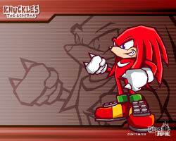  animal_nose blue_eyes body_fur character_name clenched_hands clenched_teeth company_name copyright_logo copyright_name green_shoes knuckles_the_echidna lineart logo multicolored_shoes official_art official_wallpaper red_fur red_shoes shoes sonic_(series) sonic_battle teeth yellow_shoes zoom_layer 
