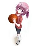  bike_shorts foreshortening minato_tomoka mushoku_no_hourousha purple_eyes purple_hair ro-kyu-bu! rou-kyuu-bu! short_hair side_ponytail smile violet_eyes 