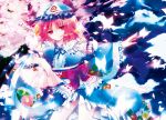  cherry_blossoms ichiyou_moka japanese_clothes pink_eyes pink_hair saigyouji_yuyuko short_hair solo touhou 