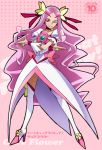  brown_eyes character_name cure_flower english hanasaki_kaoruko haruyama heartcatch_precure! long_hair magical_girl pink_hair precure solo thigh-highs thighhighs very_long_hair white_legwear white_thighhighs wink 