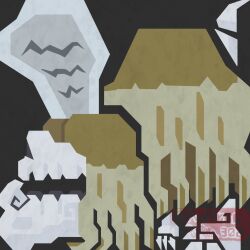  ackron302 alternate_color black_background commentary_request from_side full_body highres houndstone no_humans open_mouth pokemon pokemon_(creature) pokemon_focus shiny_pokemon simple_background solo tombstone twitter_username 