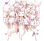  carrying cat clone heart kty_(04) kyubey kyuubee mahou_shoujo_madoka_magica multiple_persona no_humans tail too_many_cats 